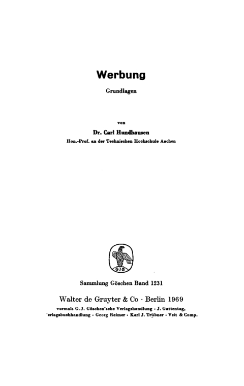 Cover image for book Werbung