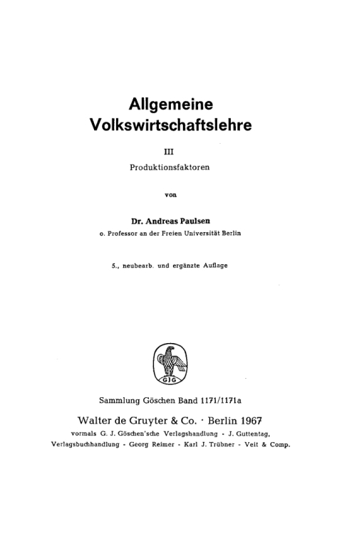 Cover image for book Produktionsfaktoren