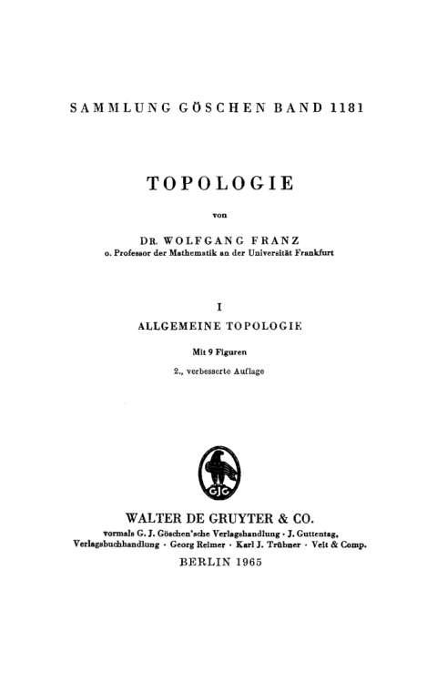 Cover image for book Allgemeine Topologie