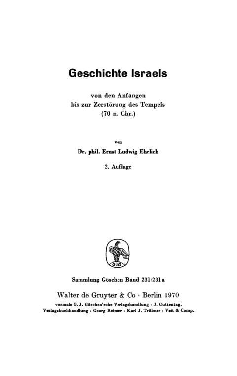 Cover image for book Geschichte Israels