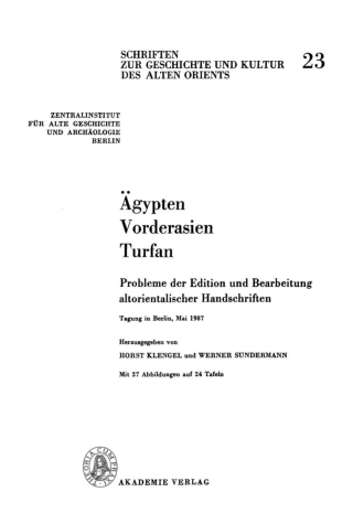 Ägypten, Vorderasien, Turfan
