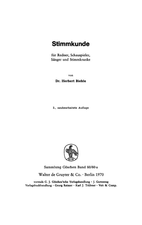 Cover image for book Stimmkunde