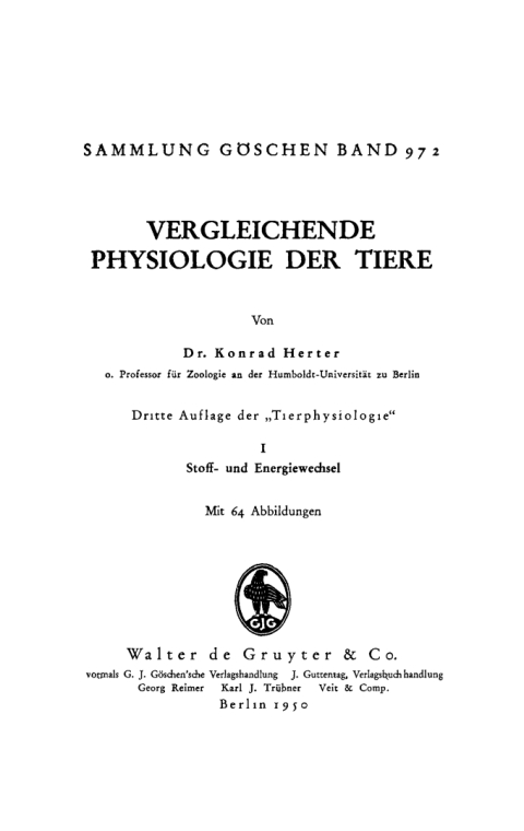Cover image for book Stoff- und Energiewechsel