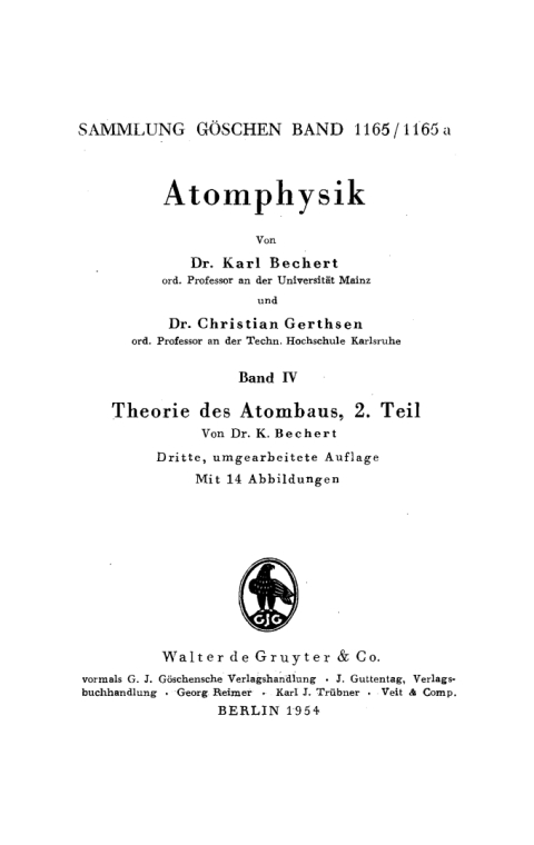 Cover image for book Theorie des Atombaus, Teil 2
