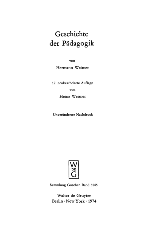 Cover image for book Geschichte der Pädagogik