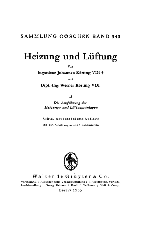 Cover image for book Die Ausführung der Heizungs- und Lüftungsanlagen