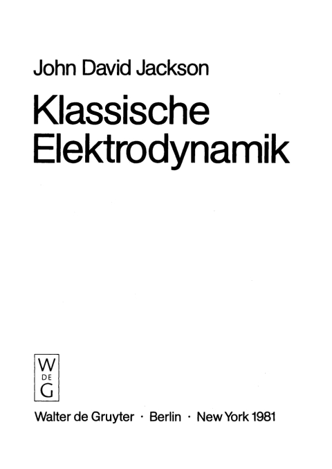 Klassische Elektrodynamik 