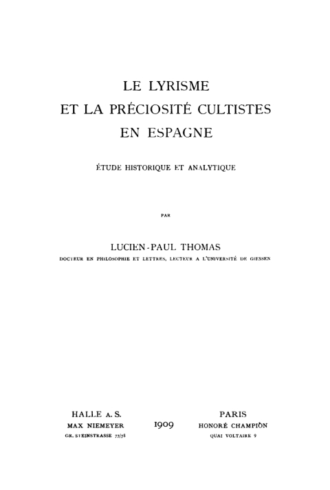 Cover image for book Le lyrisme et la préciosité cultistes en Espagne