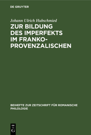 Zur Bildung des Imperfekts im Frankoprovenzalischen