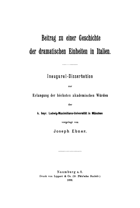 Cover image for book Beitrag zu einer Geschichte der dramatischen Einheiten in Italien