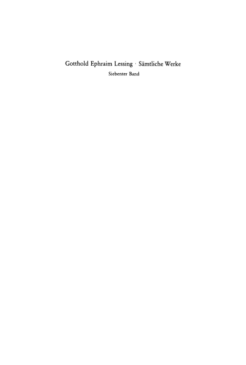 Cover image for book Gotthold Ephraim Lessing: Gotthold Ephraim Lessings Sämmtliche Schriften. Band 7