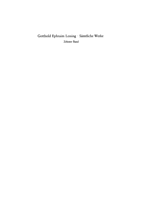 Cover image for book Gotthold Ephraim Lessing: Gotthold Ephraim Lessings Sämmtliche Schriften. Band 10