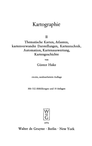 Thematische Karten, Atlanten, kartenverwandte Darstellungen, Kartentechnik, Automation, Kartenauswertung, Kartengeschichte