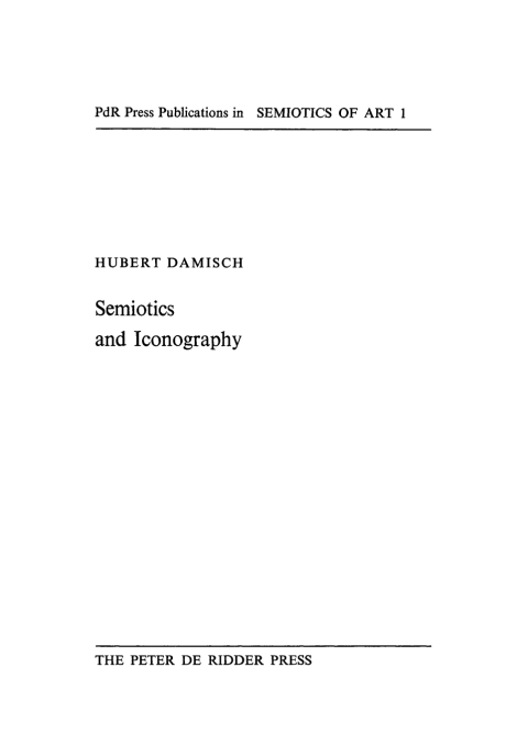 Cover image for book Semiotics and Iconography