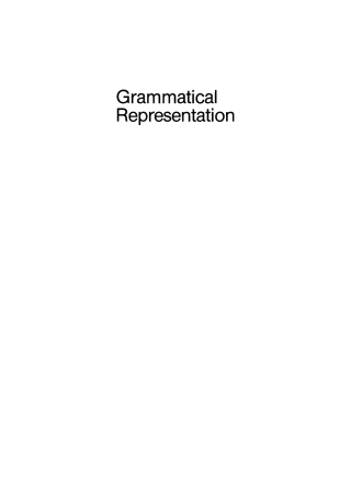 Grammatical Representation