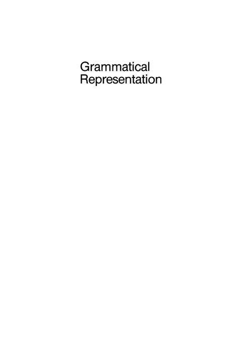 Cover image for book Grammatical Representation