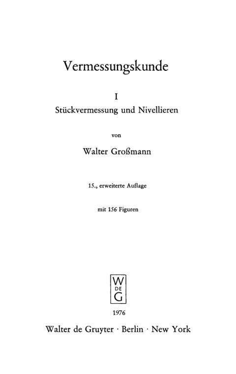 Cover image for book Stückvermessung und Nivellieren
