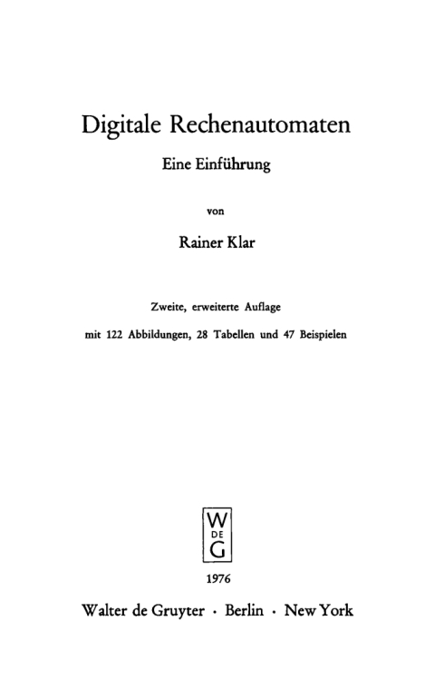 Cover image for book Digitale Rechenautomaten