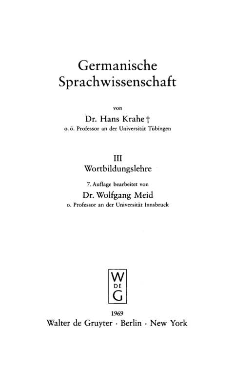 Cover image for book Wortbildungslehre