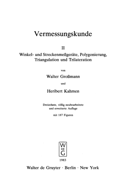 Cover image for book Winkel- und Streckenmeßgeräte, Polygonierung, Triangulation und Trilateration
