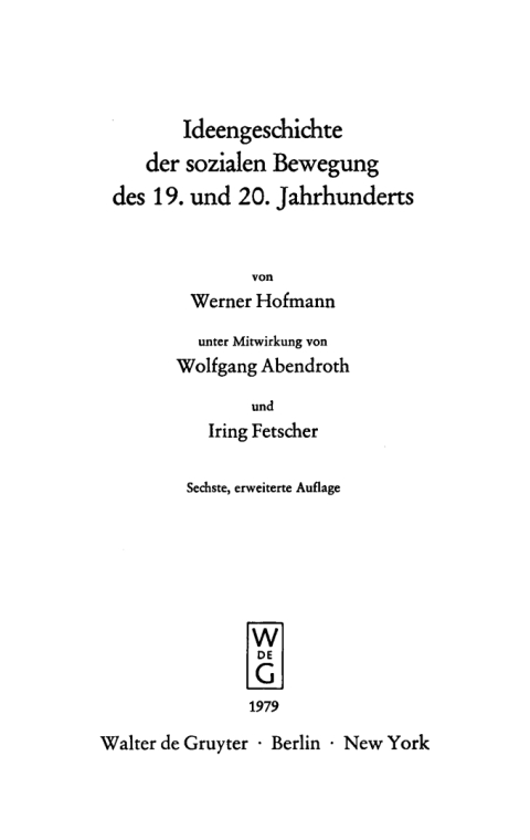 Cover image for book Ideengeschichte der sozialen Bewegung des 19. und 20. Jahrhunderts