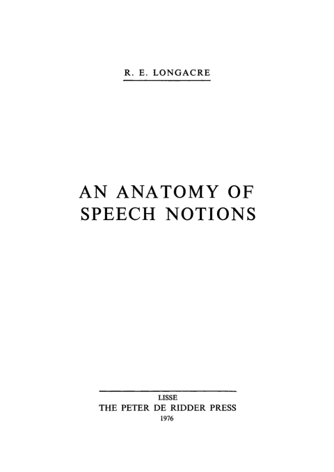 Cover image for book An anatomy of speech notions