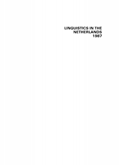 Cover image for book Linguistics in the Netherlands 1987