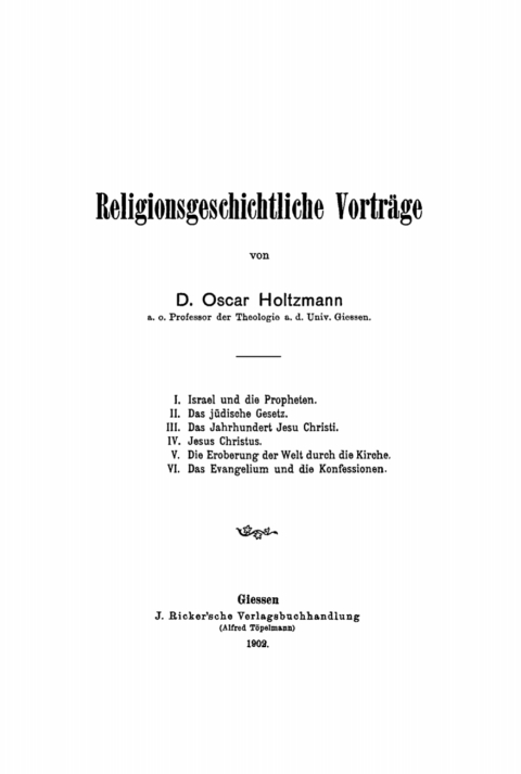 Cover image for book Religionsgeschichtliche Vorträge