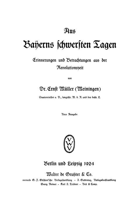 Cover image for book Aus Bayerns schwersten Tagen