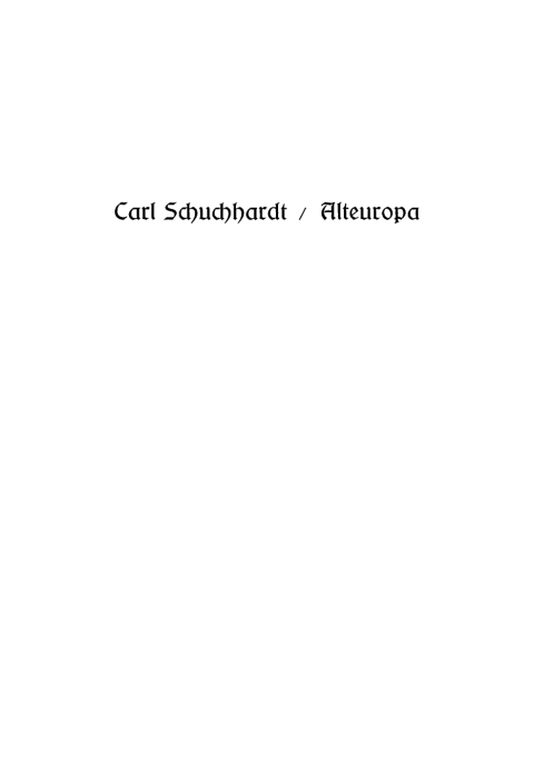 Cover image for book Alteuropa
