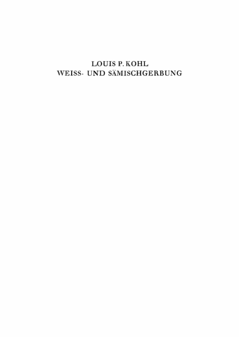 Cover image for book Weiss- und Sämischgerbung