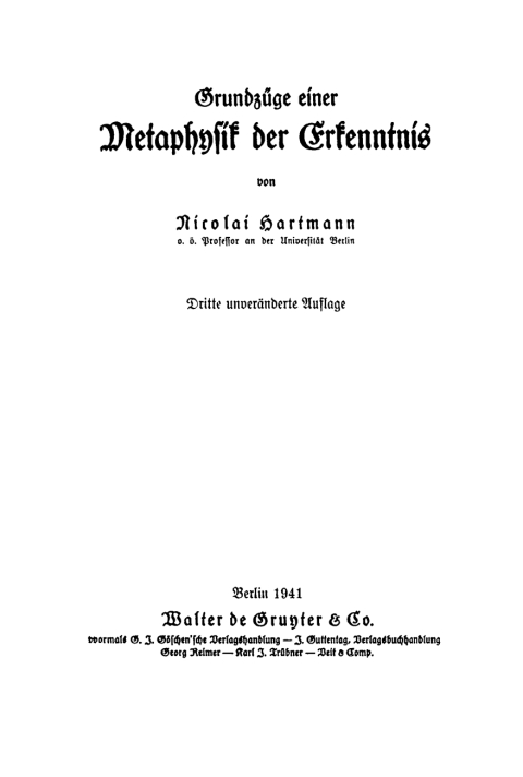 Cover image for book Grundzüge einer Metaphysik der Erkenntnis
