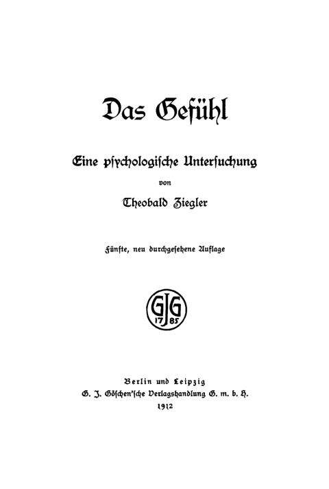 Cover image for book Das Gefühl