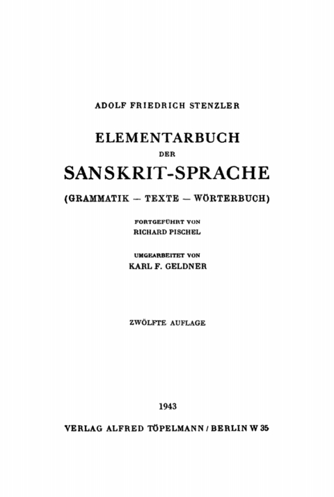 Cover image for book Elementarbuch der Sanskrit-Sprache