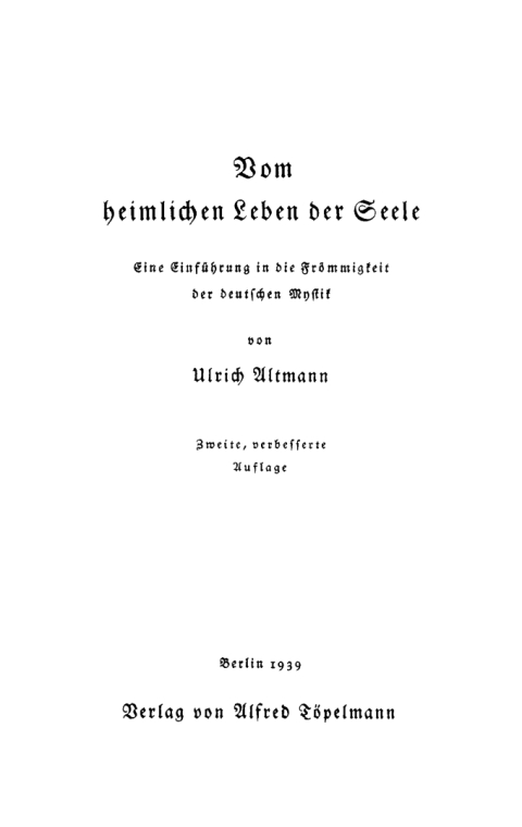 Cover image for book Vom heimlichen Leben der Seele