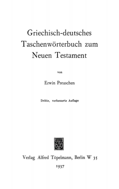 Cover image for book Griechisch-deutsches Taschenwörterbuch zum Neuen Testament