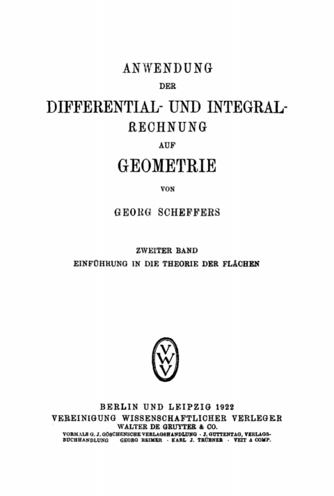Cover image for book Einführung in die Theorie der Flächen
