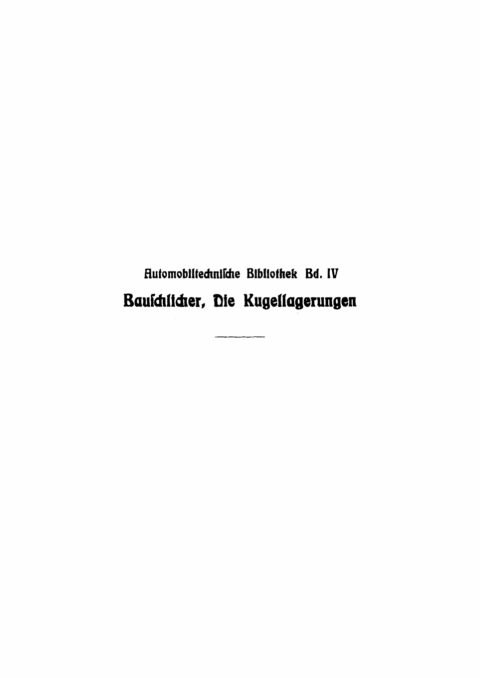 Cover image for book Die Kugellagerungen