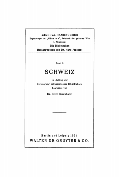 Cover image for book Schweiz