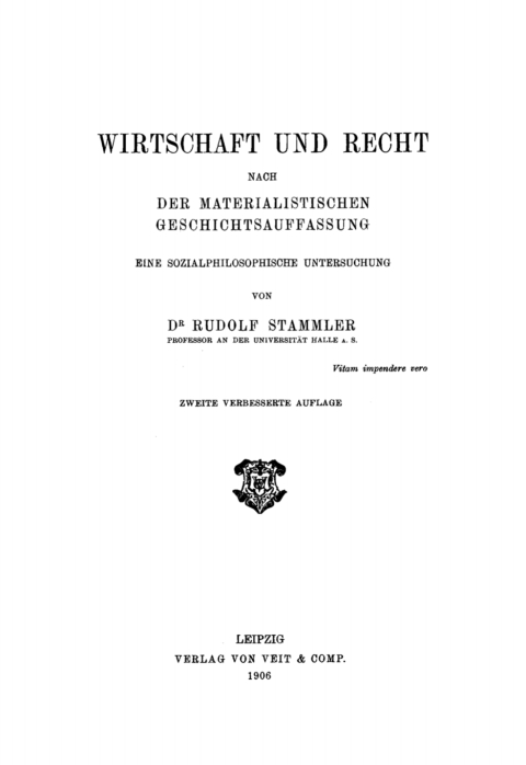 Cover image for book Wirtschaft und Recht nach der materialistischen Geschichtsauffassung