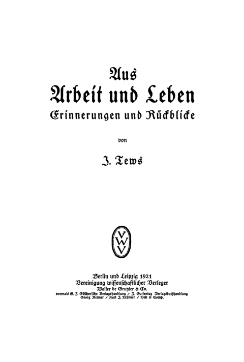 Cover image for book Aus Arbeit und Leben