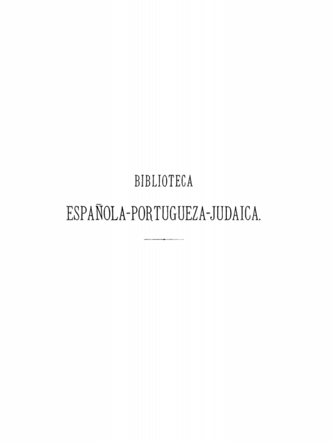 Cover image for book Biblioteca española-portugueza-judaica