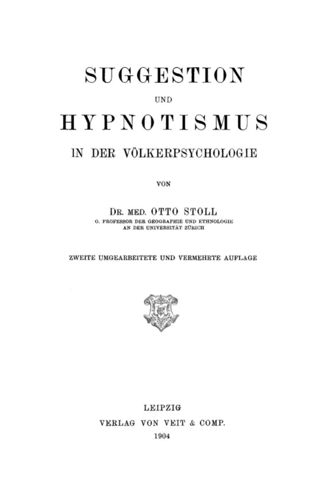 Cover image for book Suggestion und Hypnotismus in der Völkerpsychologie