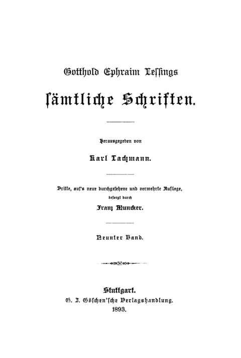 Cover image for book Gotthold Ephraim Lessing: Gotthold Ephraim Lessings Sämmtliche Schriften. Band 9