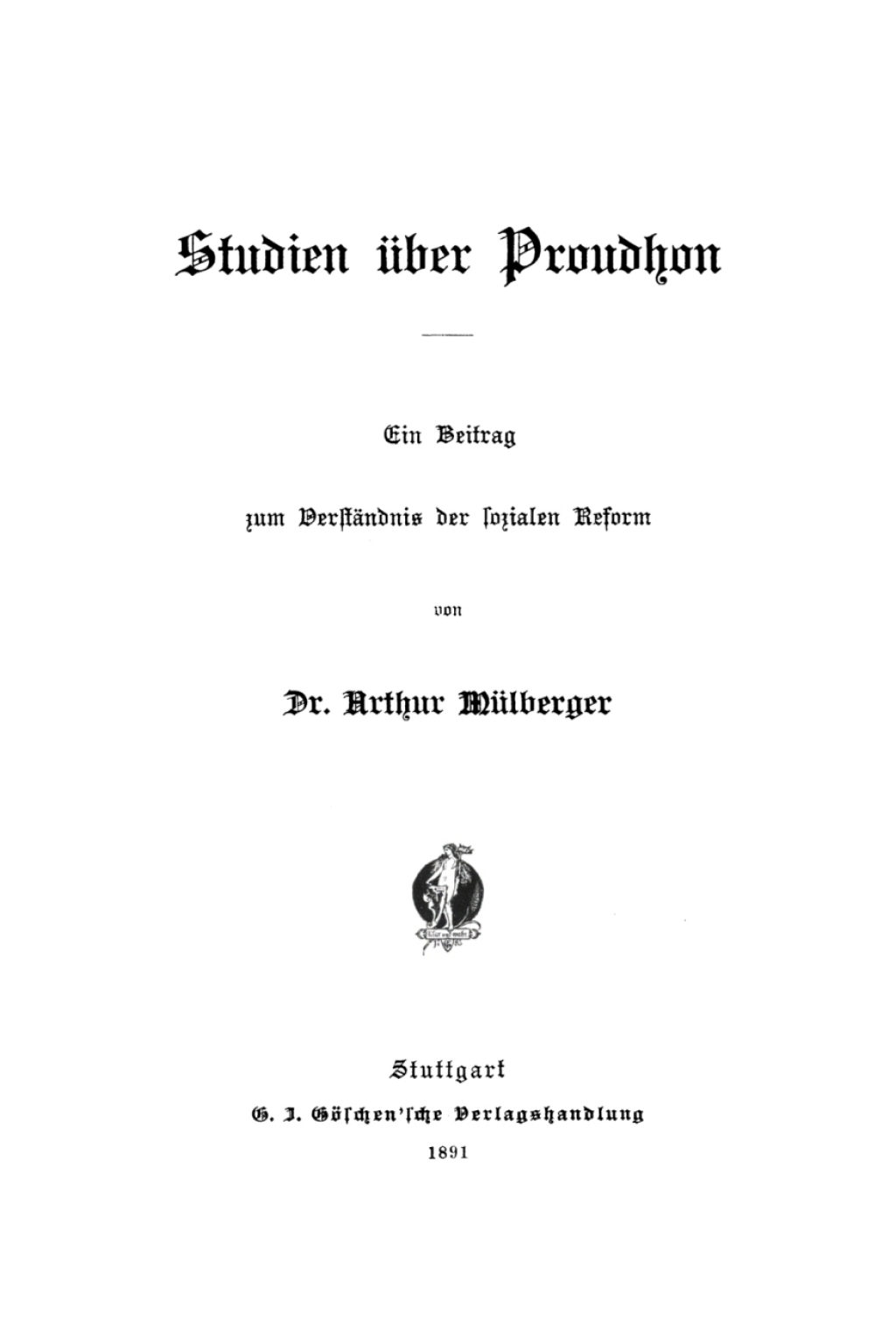 Page Fidelity Studien über Proudhon; $148.73