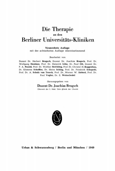 Cover image for book Die Therapie an den Berliner Universitäts-Kliniken