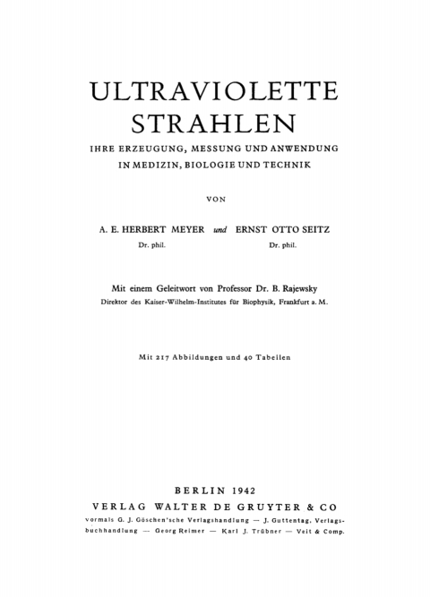 Cover image for book Ultraviolette Strahlen