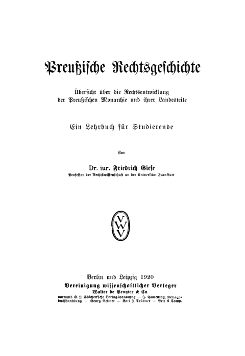 Cover image for book Preußische Rechtsgeschichte