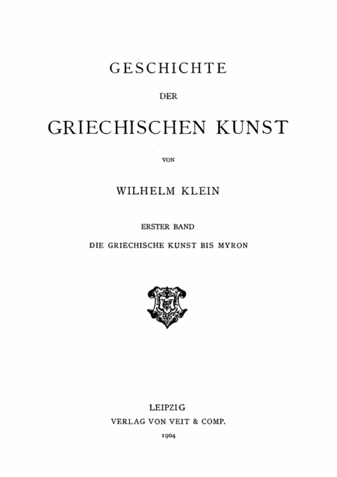 Cover image for book Die Griechische Kunst bis Myron