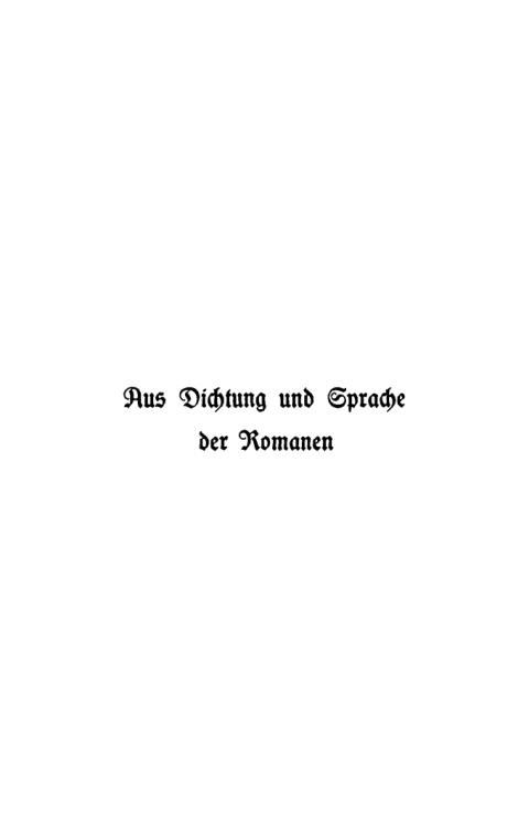 Cover image for book Heinrich Morf: Aus Dichtung und Sprache der Romanen. Reihe 1